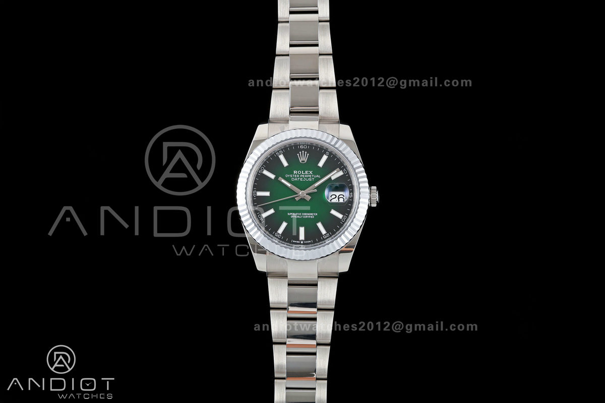 DateJust 41 126334 SEEK 1:1 Best Edition 904L Steel Green Ombre Dial on Oyster Bracelet VR3235
